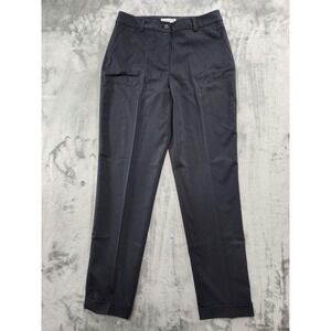 Pendleton Pants Womens 8 Black High Rise Flat Front Tapered Cuffed Office Career